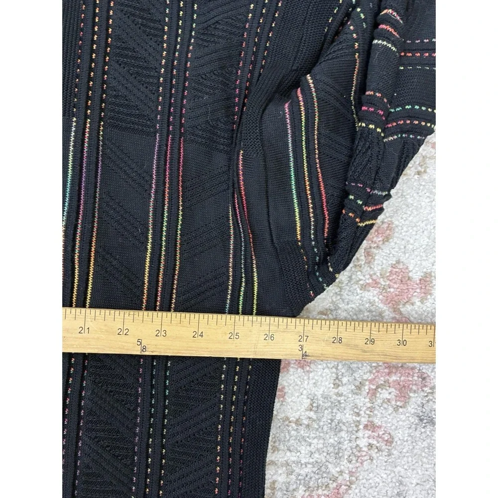 Vtg Tundra Canada 3D Knit Sweater Men's XXL  Black Multicolor 90's Biggie Cosby